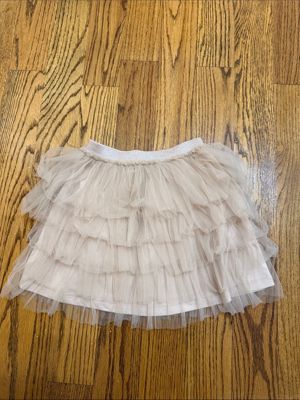 Zara Tiered Tulle Mini Skirt - Light Blush